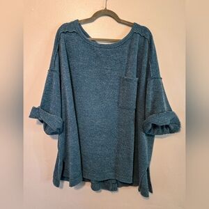 Chic Soul Roll Sleeve Oversized Sweater